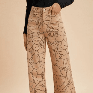 AnnieWear Pantalon beige floral