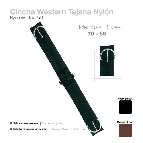 CINCHA WESTERN TEJANA NYLON 41093 85cm