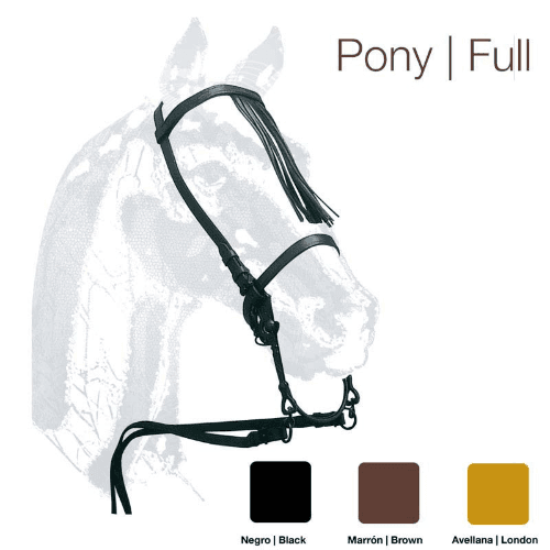 CABEZADA VAQUERA CUERO CASTECUS PONY AVELLANA